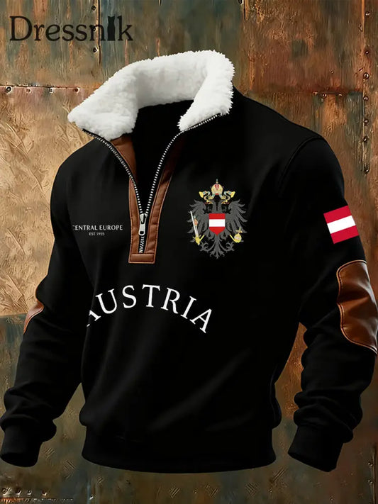 Österreich isches Flaggen druck-Gedenk-Sweatshirt für Männer A / S