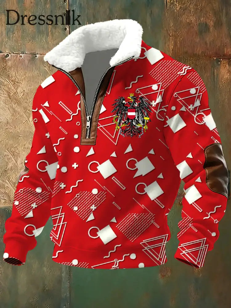 Österreich isches Flaggen druck-Gedenk-Sweatshirt für Männer A / S