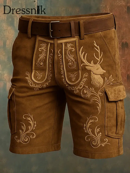 Oktoberfest Hirschhosen Künstlerisch bedruckte Taschen tasche Freizeit-Cargo-Shorts A / M