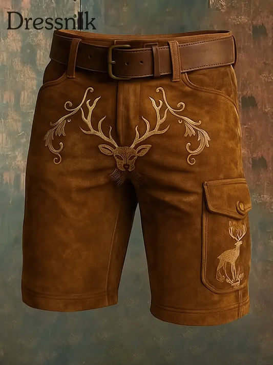 Oktoberfest Hirschhosen Künstlerisch bedruckte Taschen tasche Freizeit-Cargo-Shorts A / M