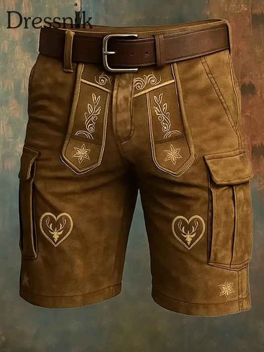 Oktoberfest Hirschhosen Künstlerisch bedruckte Taschen tasche Freizeit-Cargo-Shorts A / M