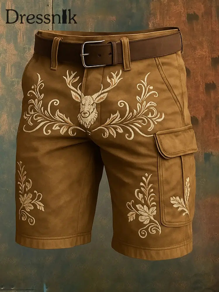 Oktoberfest Hirschhosen Künstlerisch bedruckte Taschen tasche Freizeit Cargo Shorts A / M