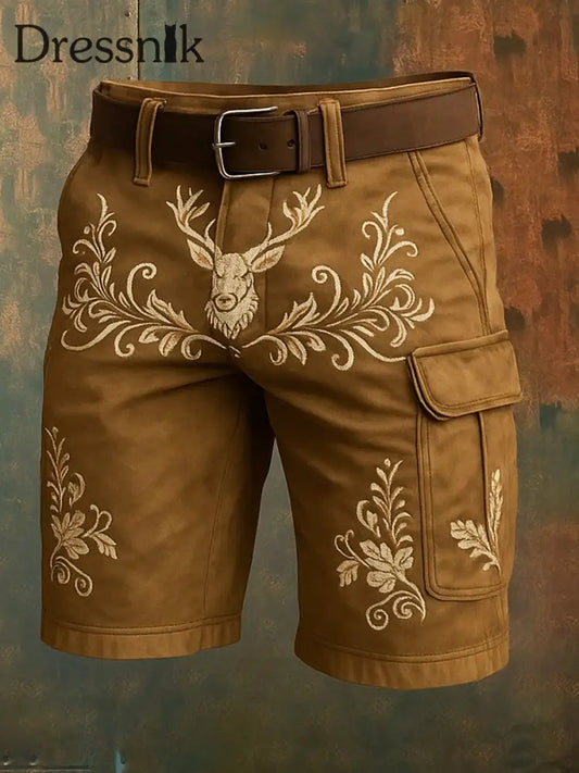 Oktoberfest Hirschhosen Künstlerisch bedruckte Taschen tasche Freizeit Cargo Shorts A / M