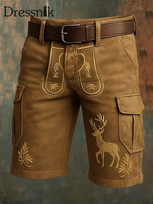 Oktoberfest Hirschhosen Künstlerisch bedruckte Taschen tasche Freizeit-Cargo-Shorts A / M