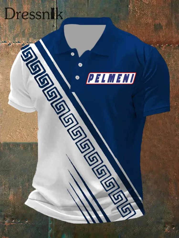 Pelmeni Kurzarm-Polos hirt für Männer Blau / S