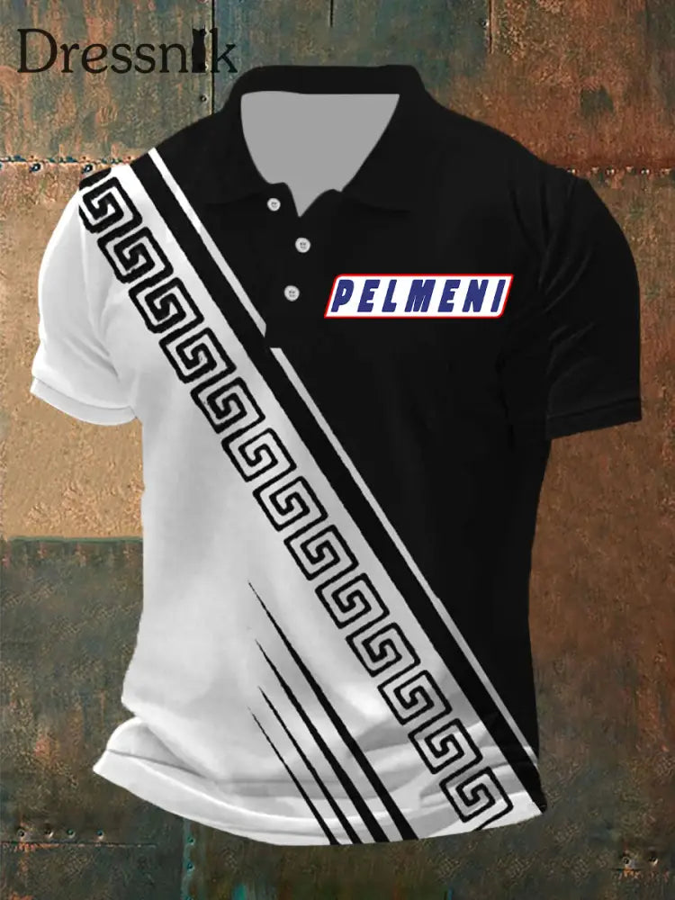 Pelmeni Kurzarm-Polos hirt für Männer Schwarz / S