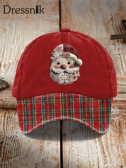 Plaid Santa Claus geschlechts neutrale Hüte Rot / EINS