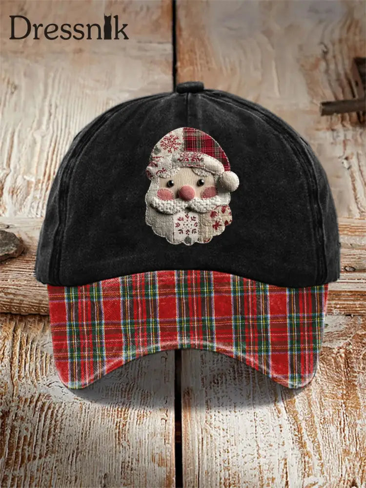 Plaid Santa Claus geschlechts neutrale Hüte Schwarz / EINS