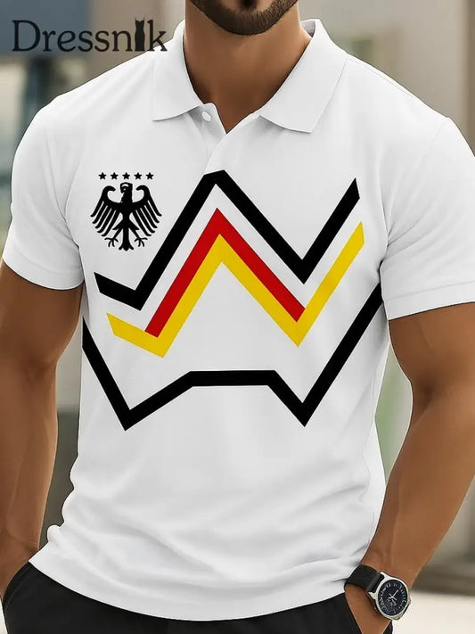 Polo-Shirt mit kurzen Ärmeln mit V-Ausschnitt und kurzen Ärmeln aus Deutschland A / S