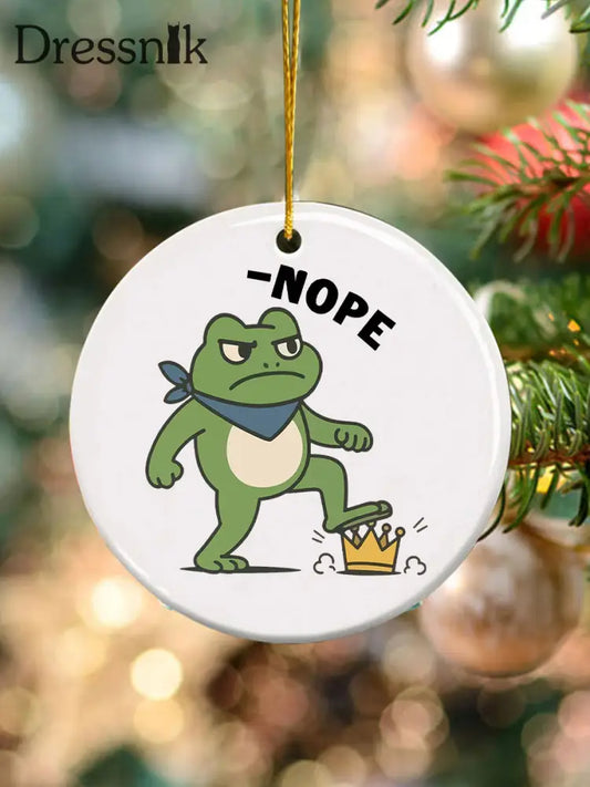 Portland Frosch widerstehen Weihnachts baum Ornament Weiß / EINS
