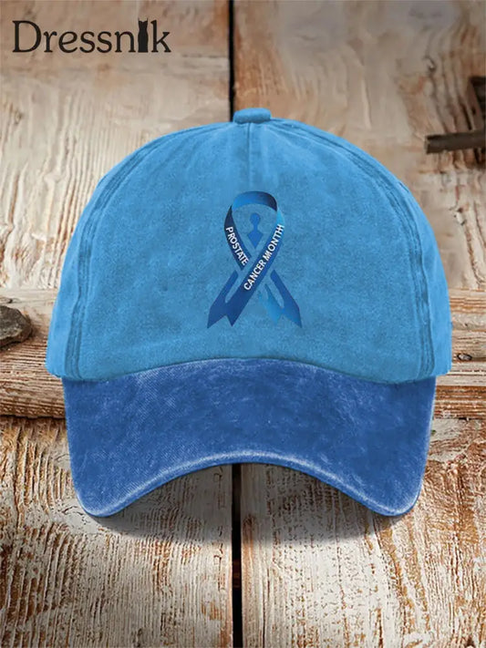 Prostata krebs Awareness Print Casual Unisex Hut blau / EINS