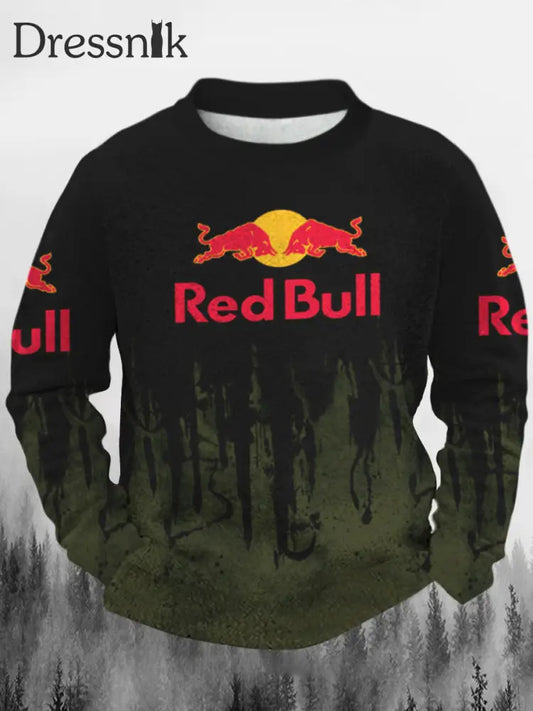 Red Bull Sport Veranstaltungen Bedrucktes Rundhals-Sweatshirt Lässiges Langarm-Sweatshirt A / S