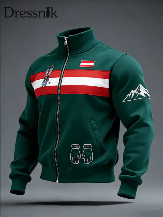 Reiche grüne Ski-und Berg jacke für Herren mehrfarbig / S