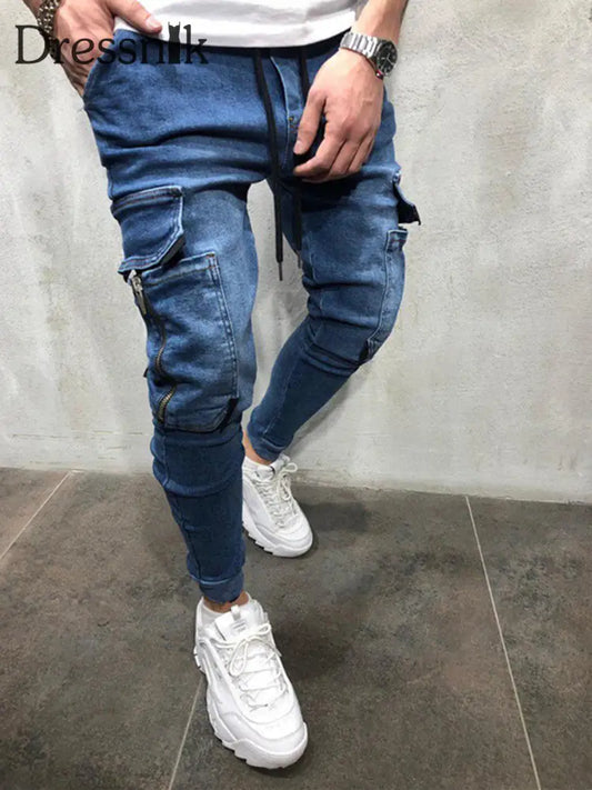 Retro-Freizeit jeans für Herren Dunkelblau-Grau / S