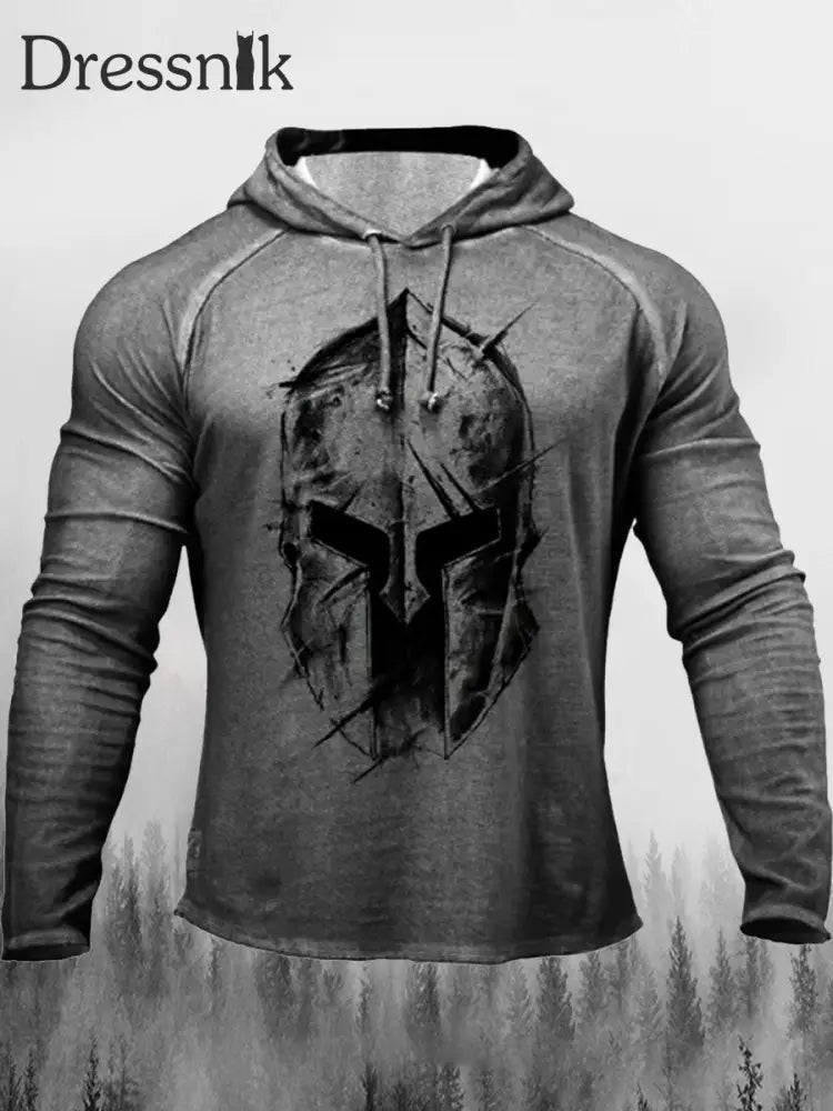 Retro Gothic Punk Skull Print Reiß Verschluss Lässig Lose Kordel Zug Hoodie A / S