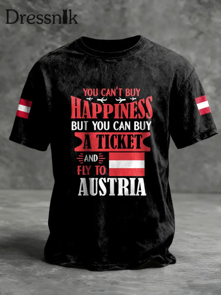 Retro österreich ische Flagge lässig T-Shirt Schwarz / S