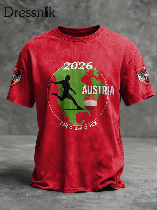 Retro österreich ische Fußball-Weltmeister schaft lässig T-Shirt Weiß / S