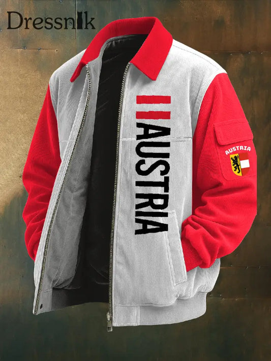 Retro Österreich ische Print Freizeit jacke Mantel als bild / S