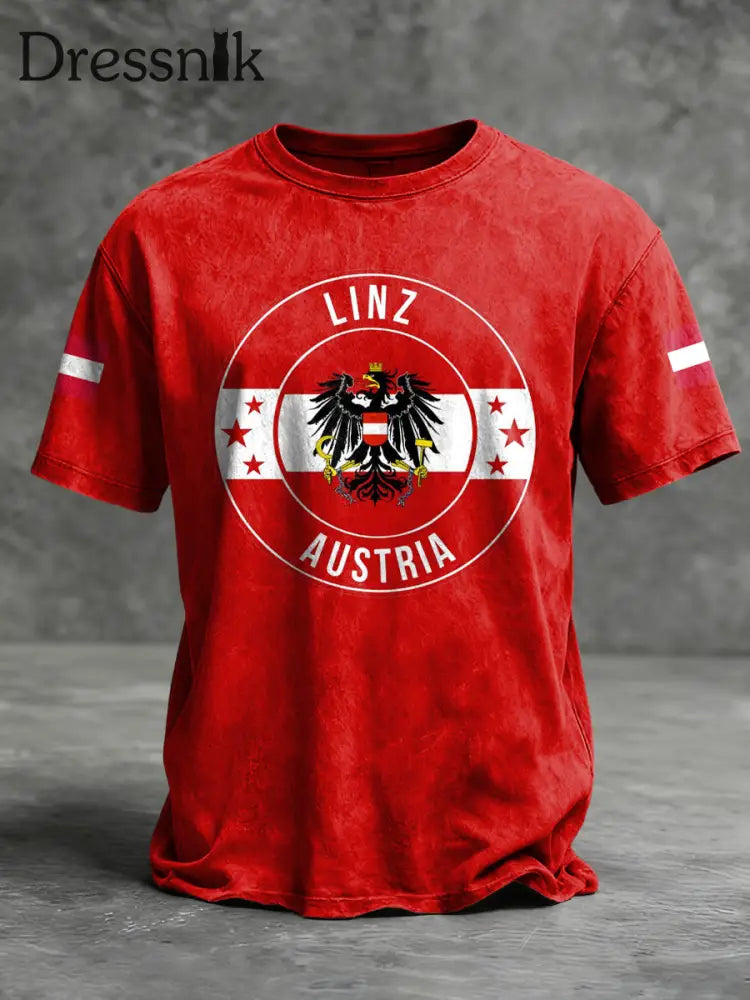 Retro österreich isches Emblem Casual T-Shirt mehrfarbig / S