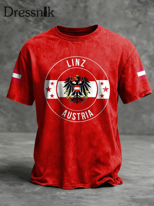 Retro österreich isches Emblem Casual T-Shirt mehrfarbig / S