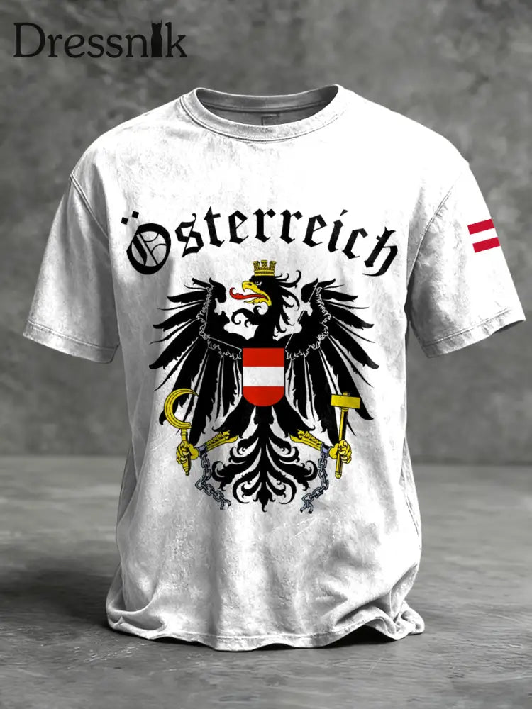 Retro österreich isches Emblem Casual T-Shirt mehrfarbig / S