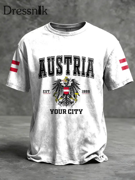 Retro österreich isches Emblem Patriot Casual T-Shirt mehrfarbig / S