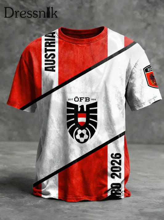 Retro österreichi scher Fußball Gedenk-Freizeit-T-Shirt Weiß / S
