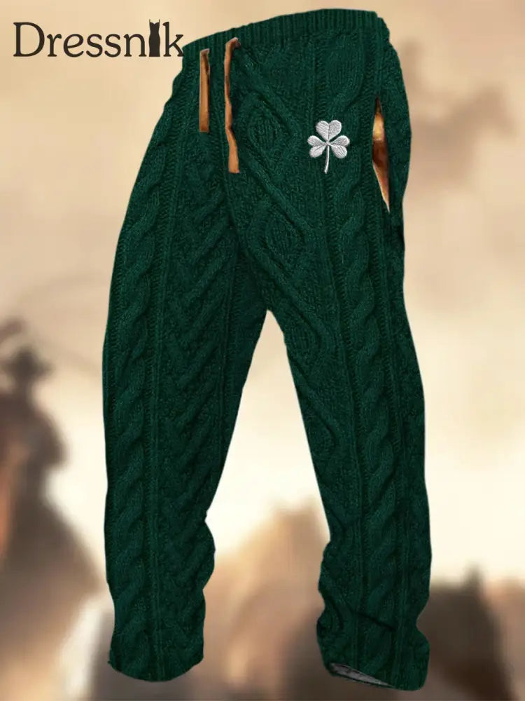 Retro St. Patrick’s Textur Muster Druck Western Village Jagd Logo Gestreifte Lässige Jogging