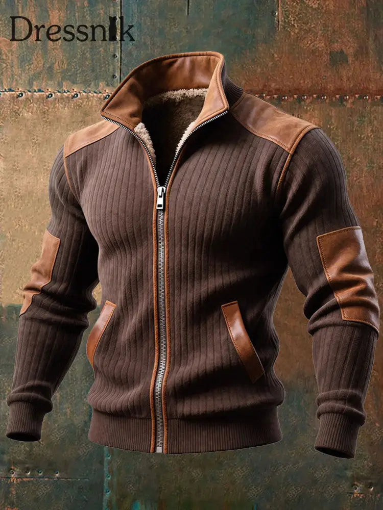 Retro-strukturierte warme Outdoor-Jacke für Herren
