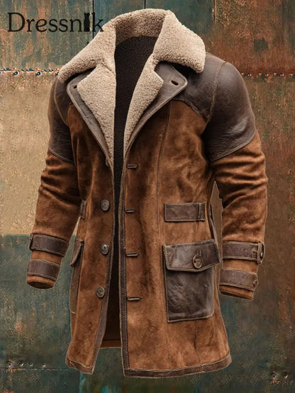 Retro-strukturierte warme Outdoor-Jacke für Herren