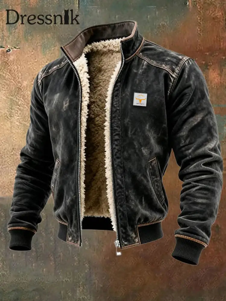 Retro-strukturierte warme Outdoor-Jacke für Herren mit mehreren Taschen