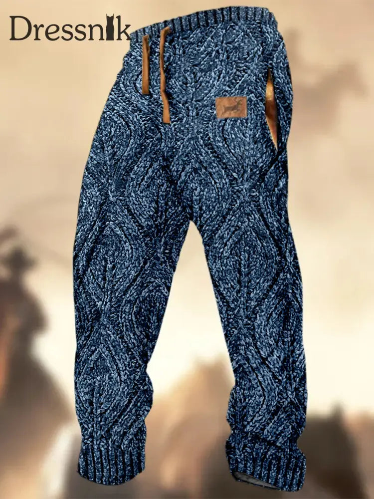 Retro Textur Muster Druck Western Village Jagd Logo gestreifte lässige Jogging hose A / S