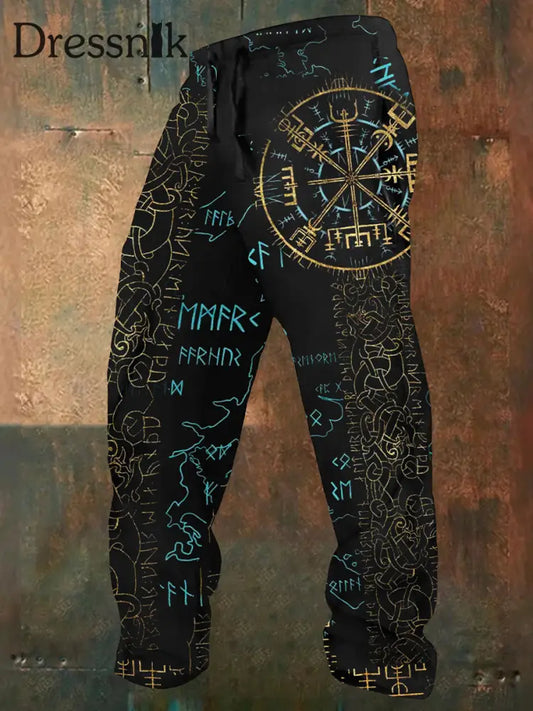 Retro Totem Textur Muster Druck Western Village Jagd Logo Gestreifte Lässige Jogging Hose A / S