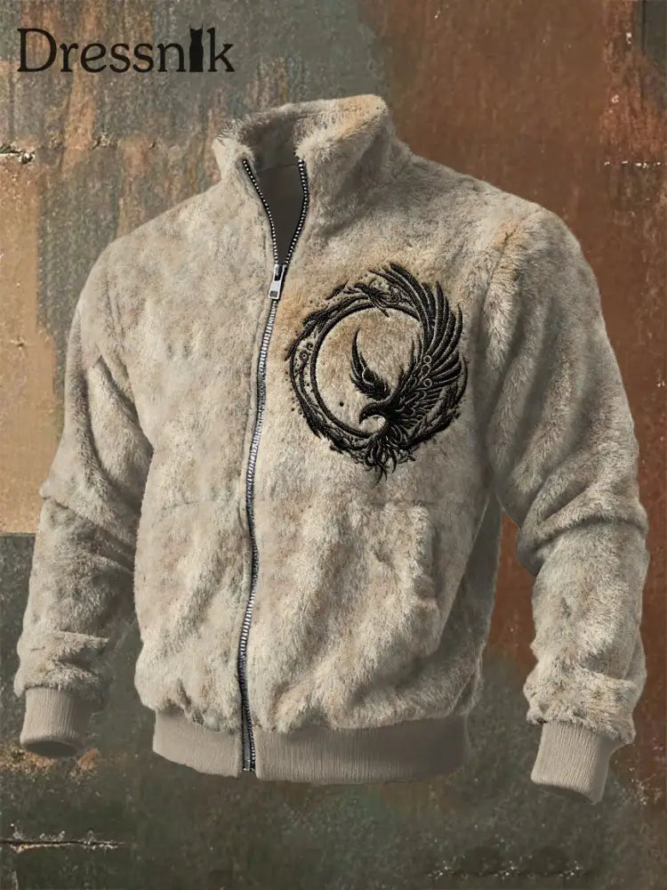 Retro Viking Print Freizeit strickjacke als bild / S