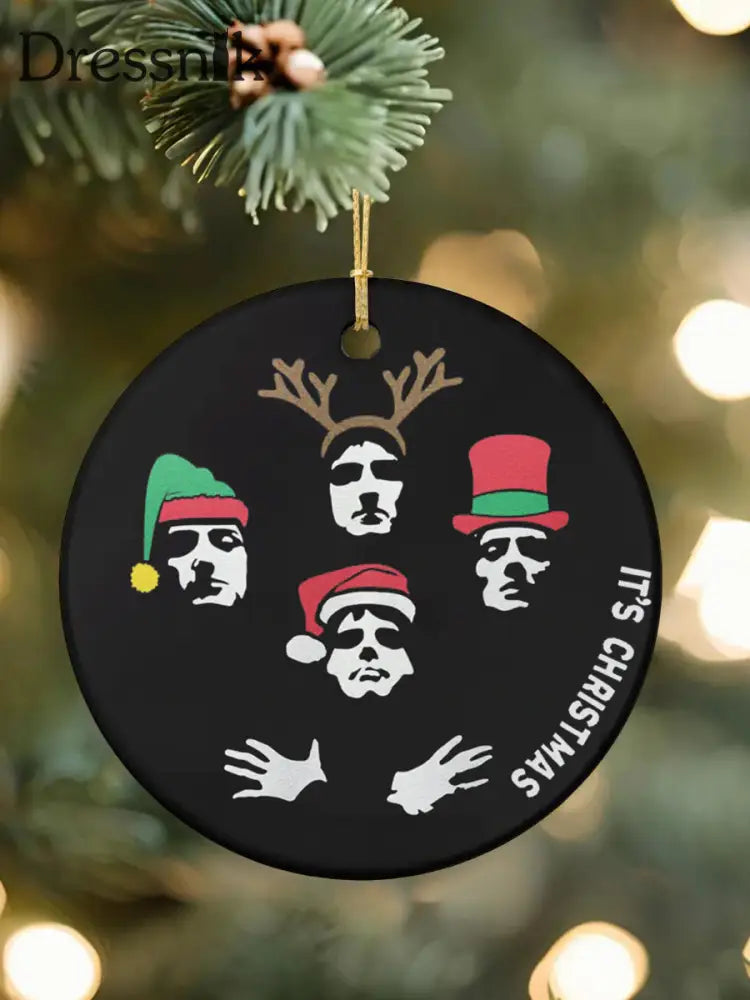 Rock Band inspirierte Weihnachten Acryl dekorative Ornament Schwarz / EINS