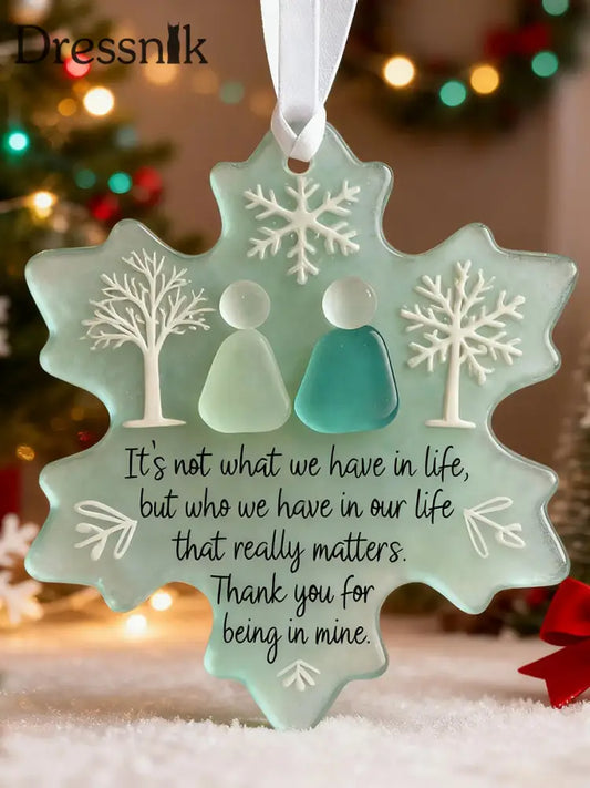 Schneeflocke Seeglas Freundschaft Ornament als bild / EINS