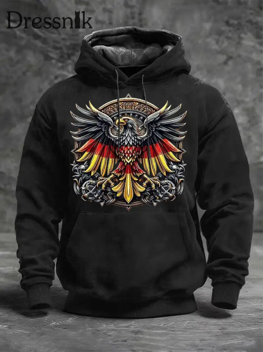 Schwarzer Kapuzen pullover mit Adler druck für Männer in Deutschland mehrfarbig / S