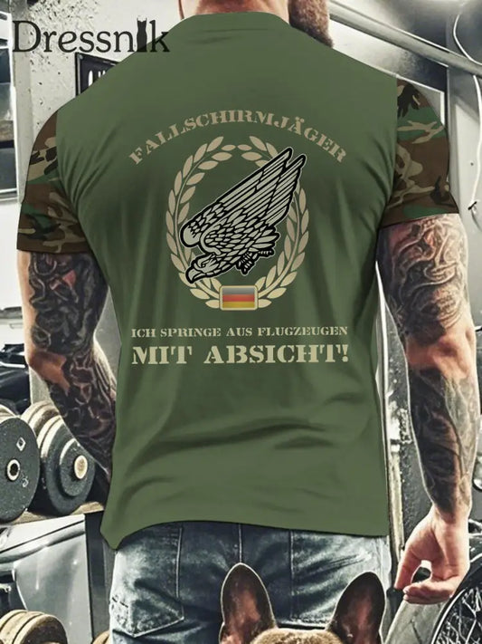 Soldaten adler der deutschen Armee für Männer T-Shirt mit kurzen Ärmeln Armee grün / S
