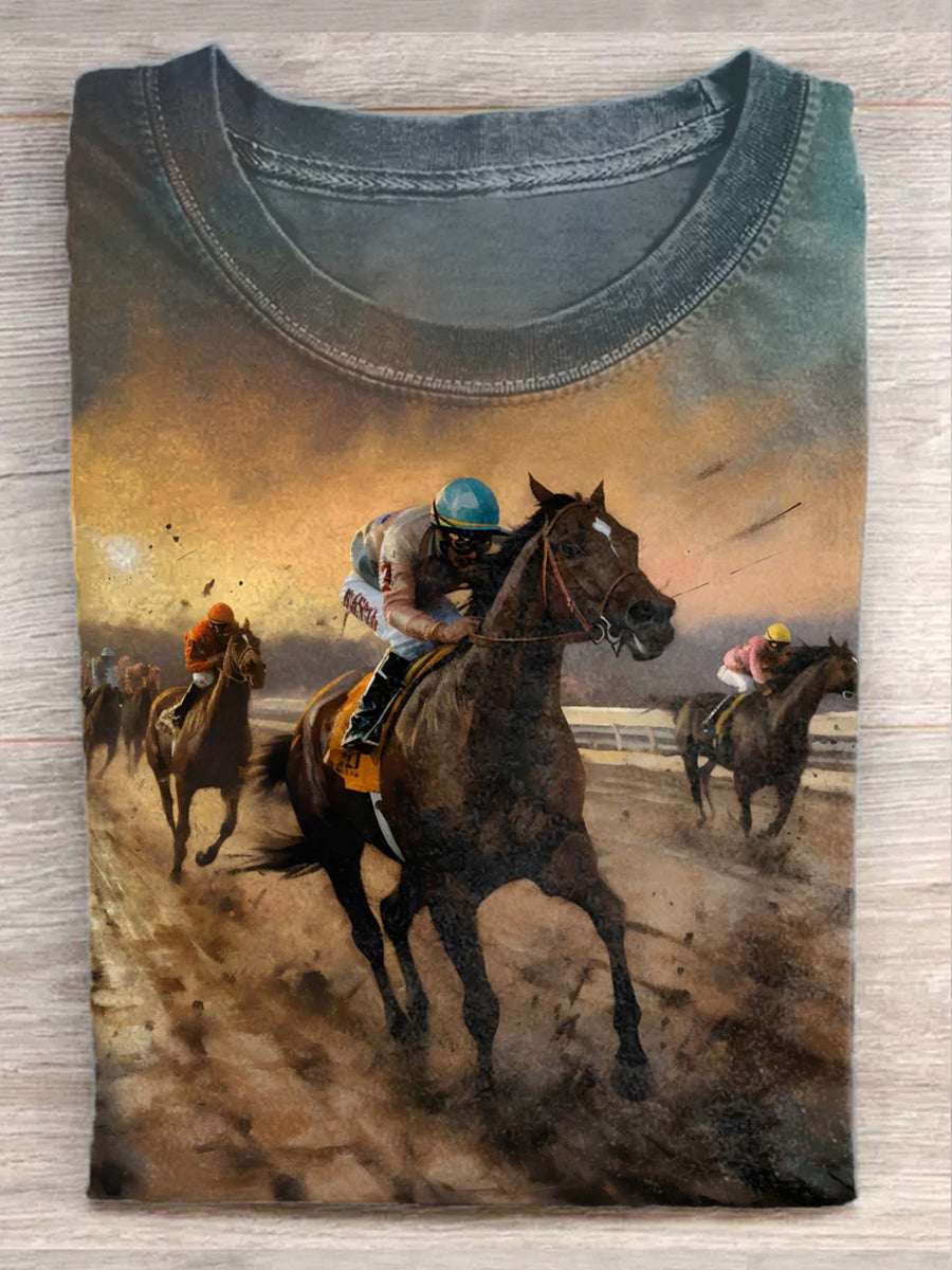 Vintage Kentucky Derby Kunstdruck lässig T-Shirt