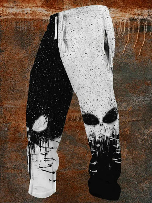 Retro Norse Viking Grafik Print Textur Logo gestreifte lässige Jogging hose