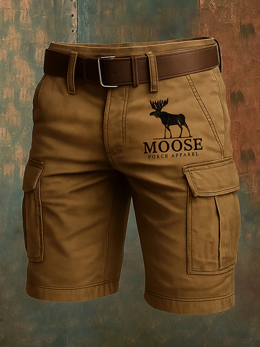 Retro Elch hirsche Lederhosen Künstlerisch bedruckte Taschen tasche Freizeit-Cargo-Shorts