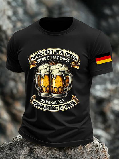 Herren Oktoberfest Bier Bedrucktes T-Shirt