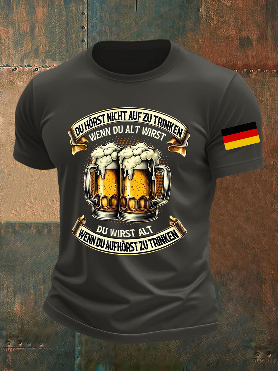 Herren Oktoberfest Bier Bedrucktes T-Shirt