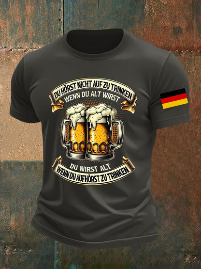 Herren Oktoberfest Bier Bedrucktes T-Shirt