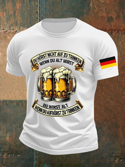 Herren Oktoberfest Bier Bedrucktes T-Shirt