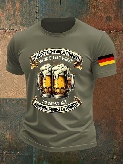Herren Oktoberfest Bier Bedrucktes T-Shirt