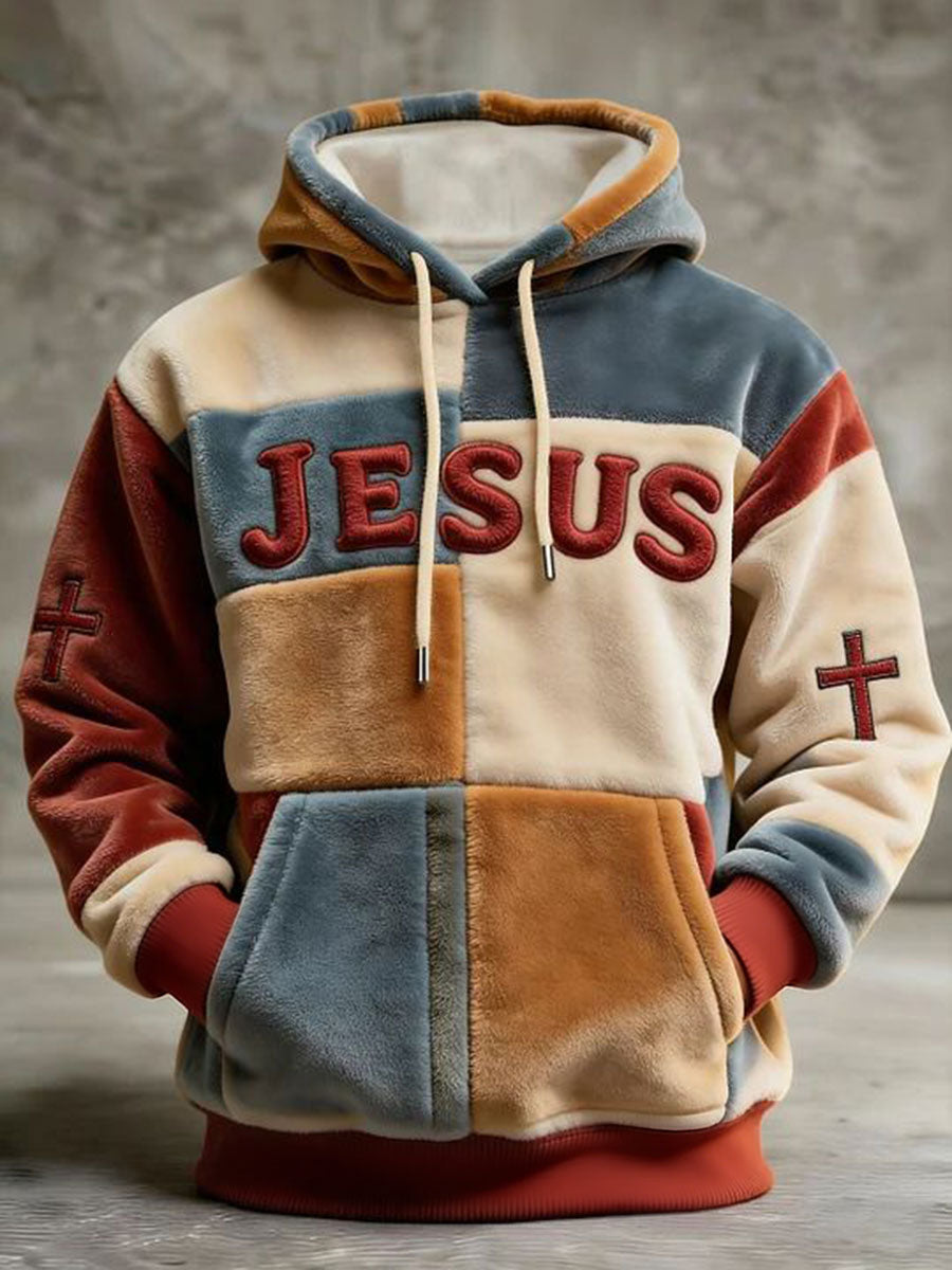 Männer Jesus Flanell Hoodie