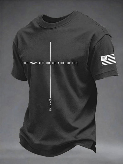 Männer Jesus Der Weg Die Wahrheit Das Leben Kreuz Kurzarm T-Shirt
