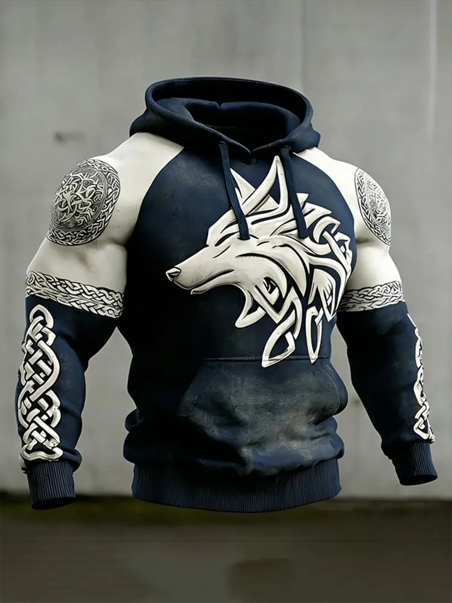 Herren Kapuzen pullover im Wikinger-Stil
