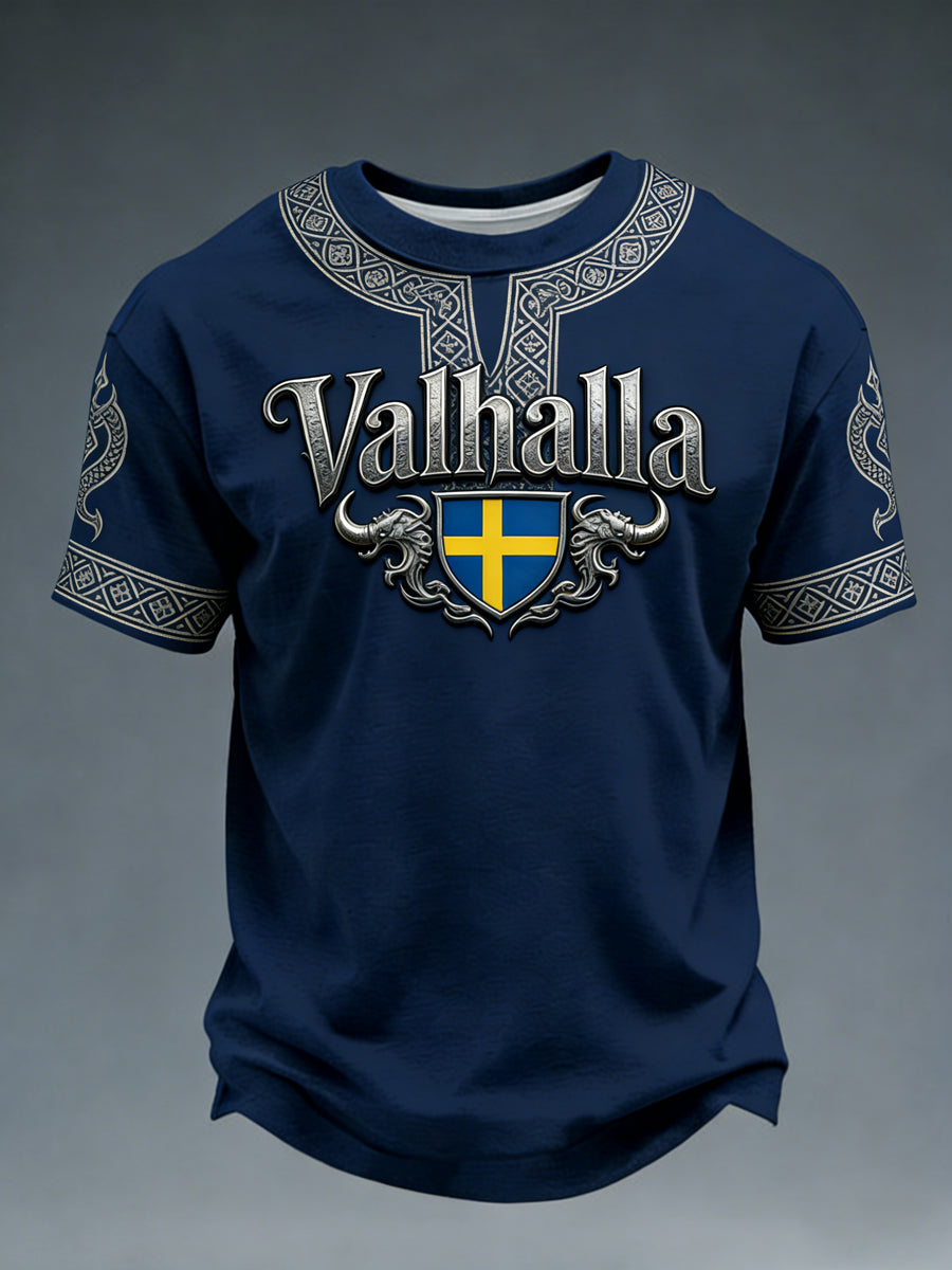 Herren-T-Shirt im schwedischen Wikingerstil mit Print